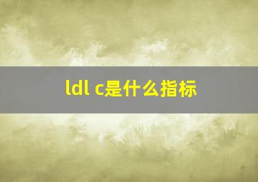 ldl c是什么指标